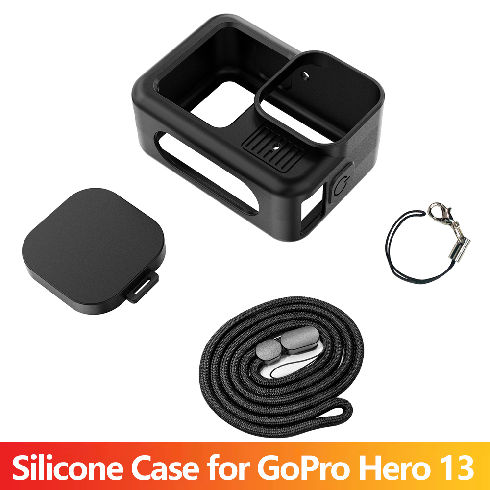 Gopro Action Camera Hero 13 Black - Custodia Protettiva in Silicone con Copriobiettivo
