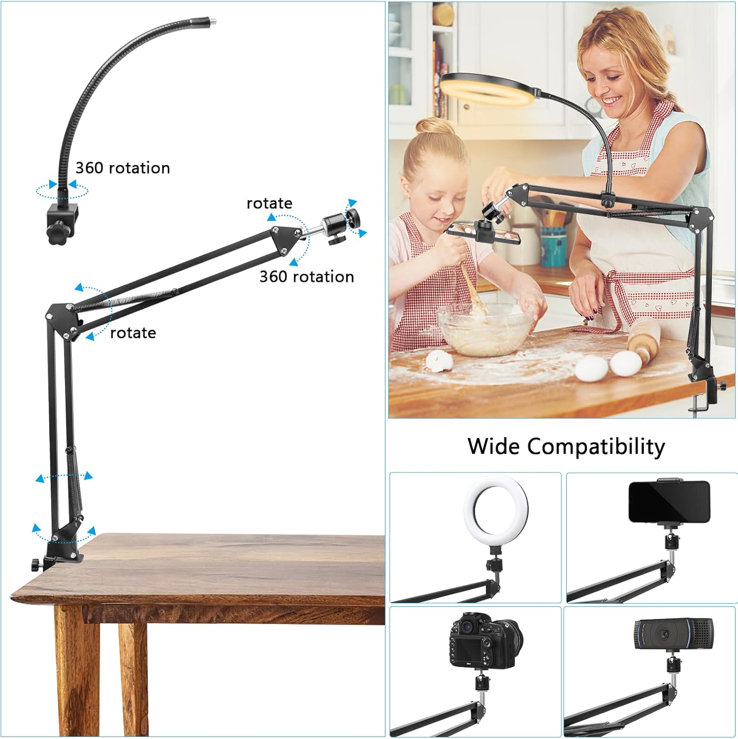 Anello luminoso con supporto e - Photography Lighting With Umbrella recensione e prezzo