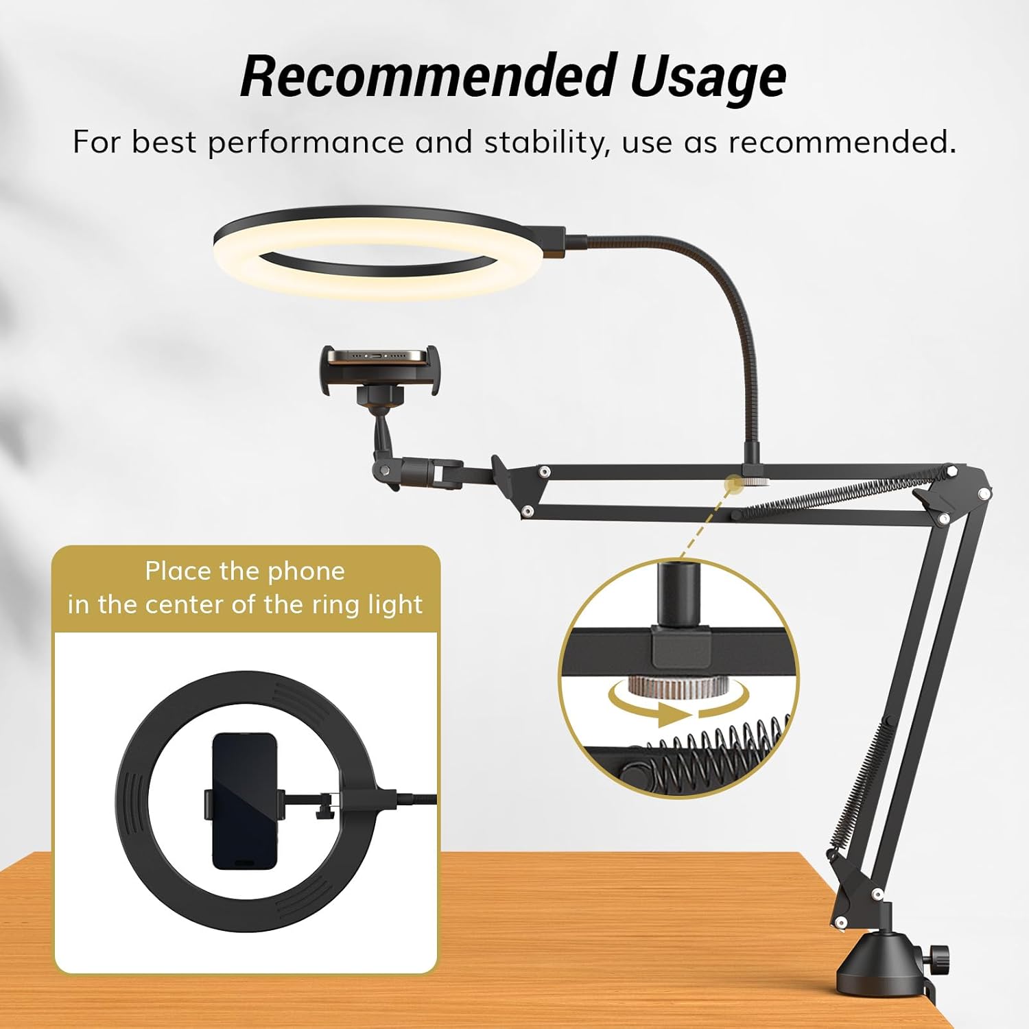 Anello luminoso con supporto e - Photography Lighting With Umbrella recensione e prezzo